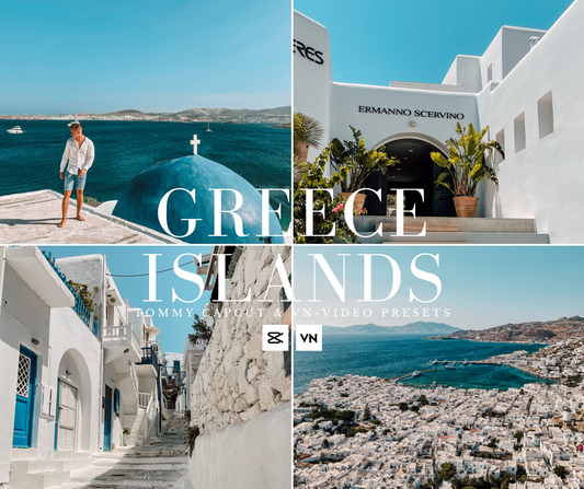 Greece Islands CapCut & VN-Video Editor LUTs