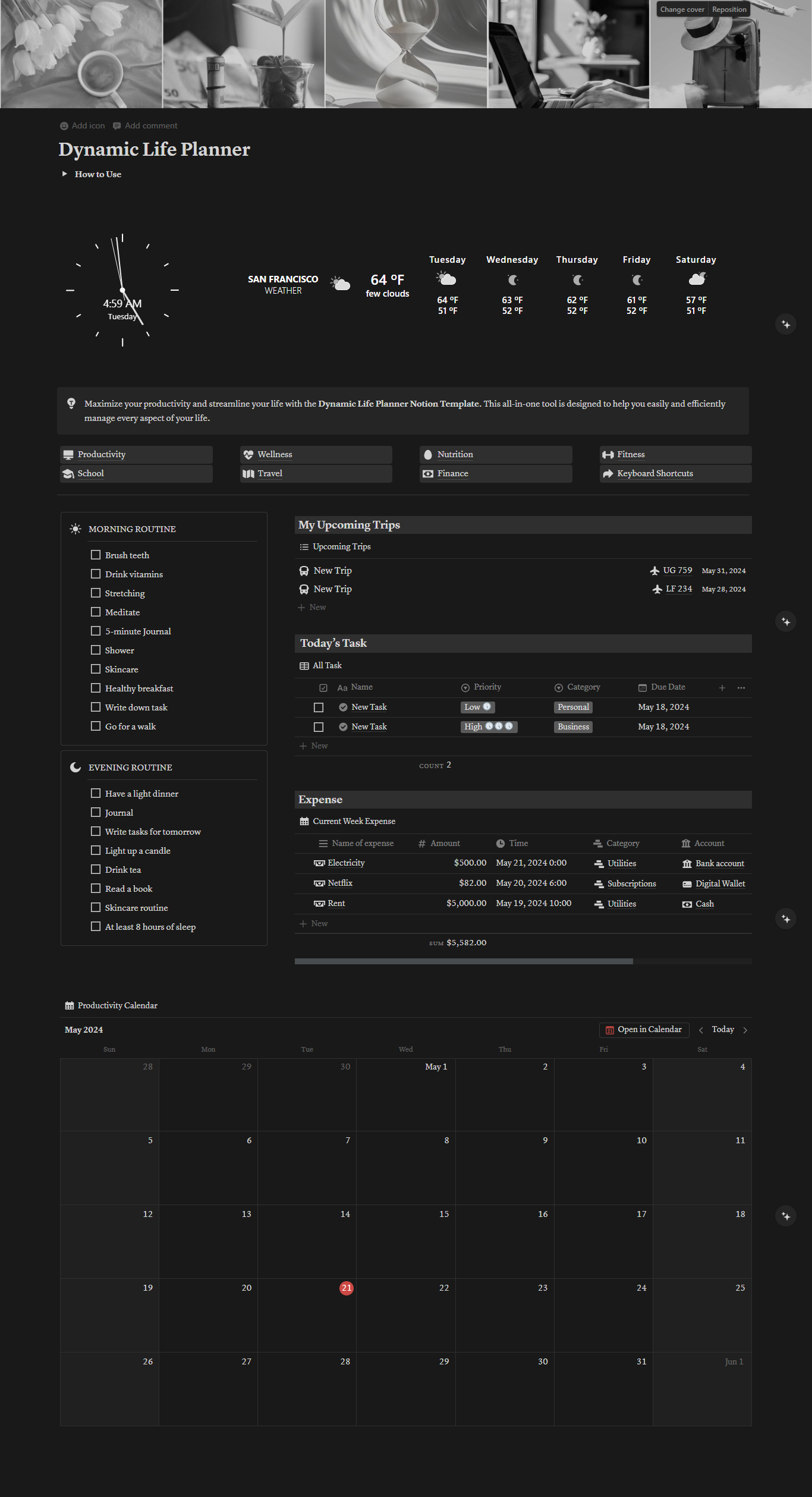 Dynamic Life Planner - Notion Template